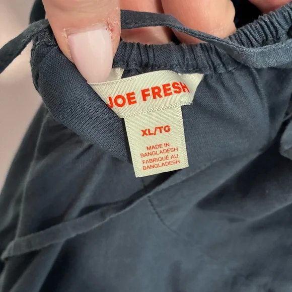 Joe Fresh Navy Linen Blend Maxi Dress with Cross-Strap and open Back - Picture 9 of 10